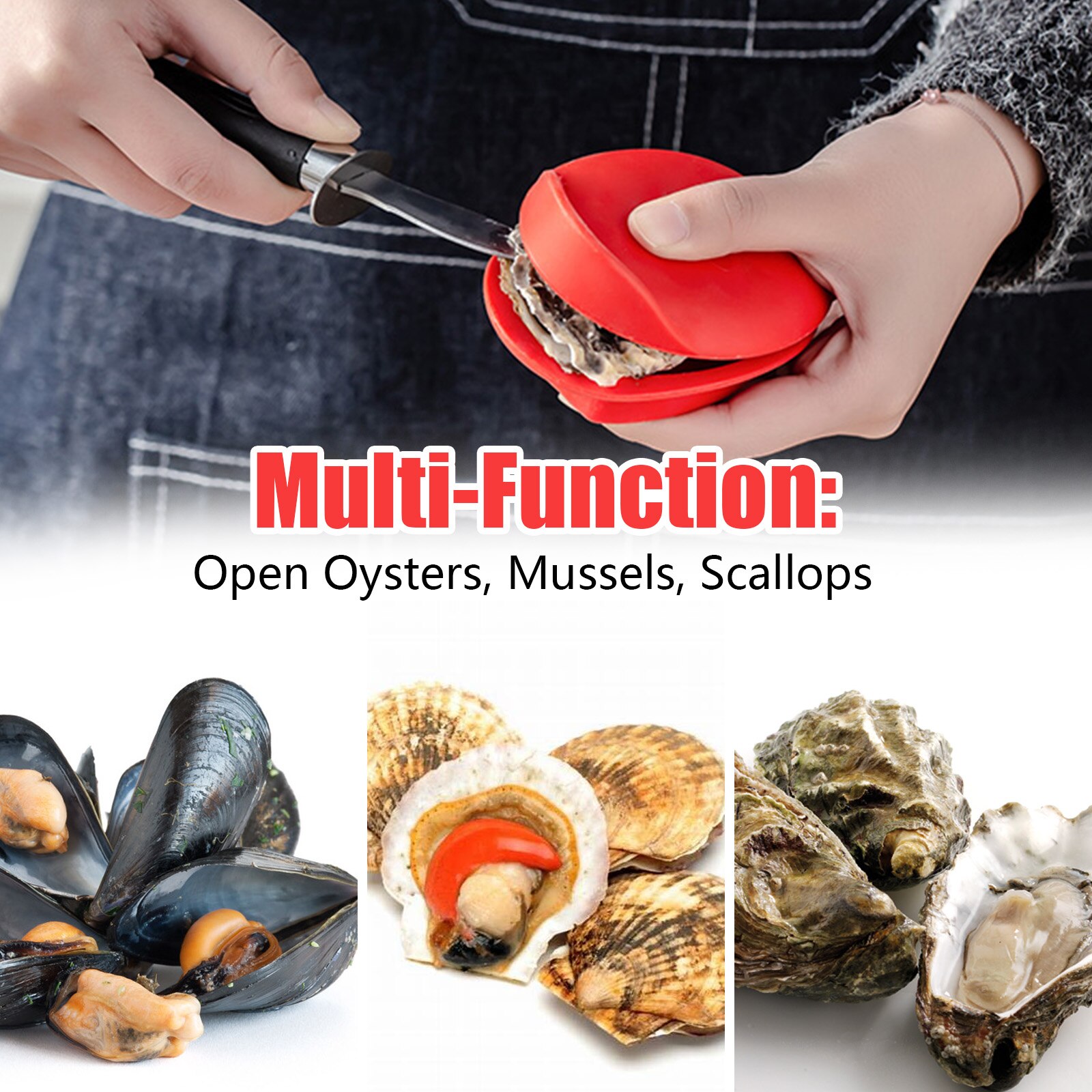 Oyster Shucker Silicone Oyster Shucking Hand Clip Seafood Opener Tool Kitchen Cooking Baking Opener Tool