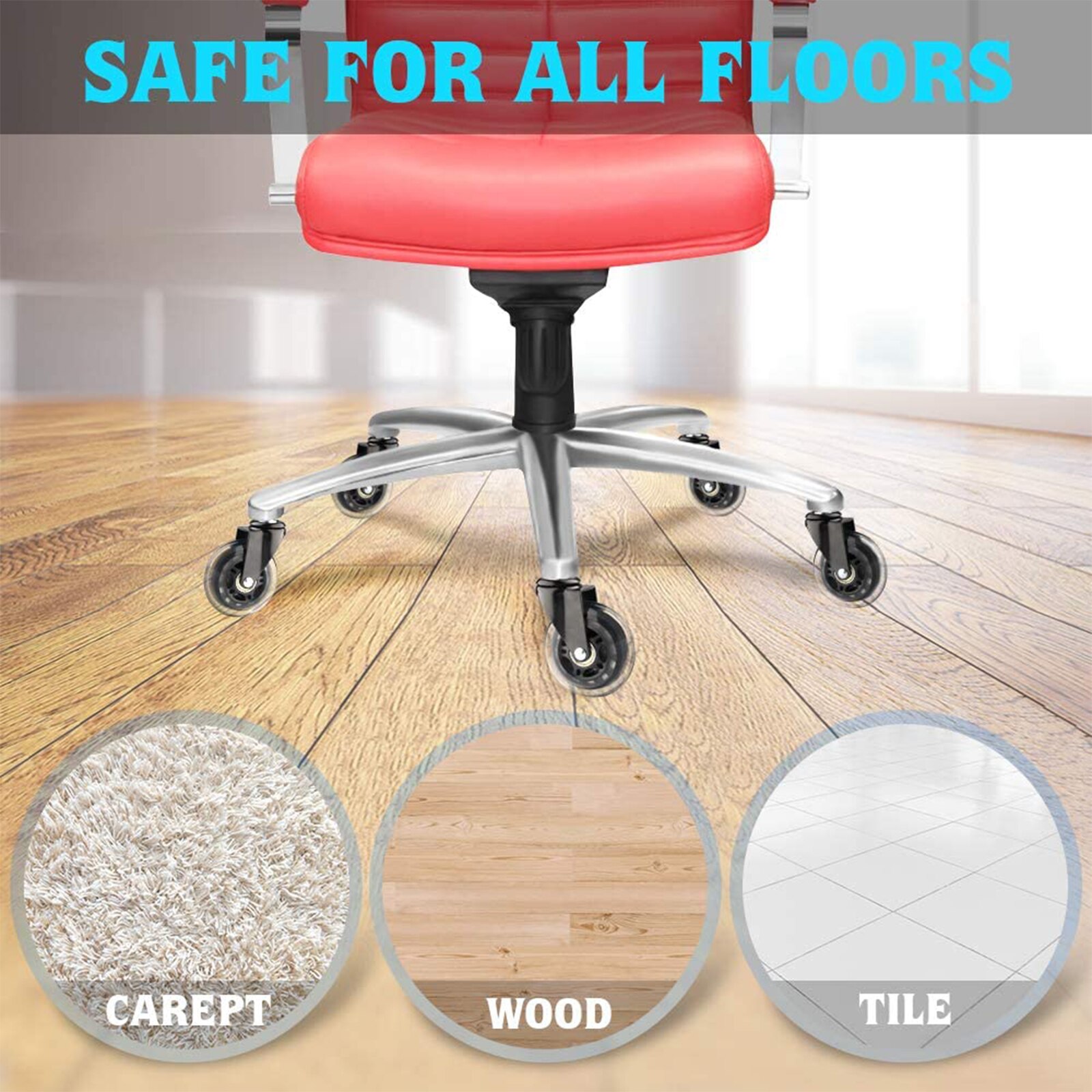 1PCS Universal Mute Caster Wheel Replacement Office Chair Swivel Rollers 360 Degree Wheels Furniture Hardware