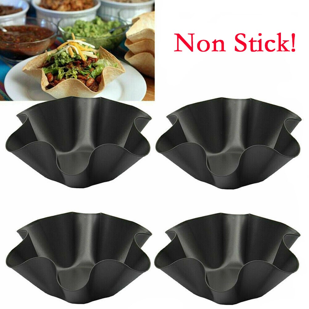 Kitchen Tortilla Pan Set Nonstick Taco Salad Bowl Baking Shell Mold Home Baking Shell Bowl Kitchen Tool Mexican Taco Shell Mold