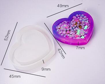 Silikonform für treibsand-shake-eiscreme-anhänger, tropfende eis am stiel-harzform, sternenbär-schlüsselanhängerform, kawaii-bastelbedarf, uv-harz-zubehör: Herz