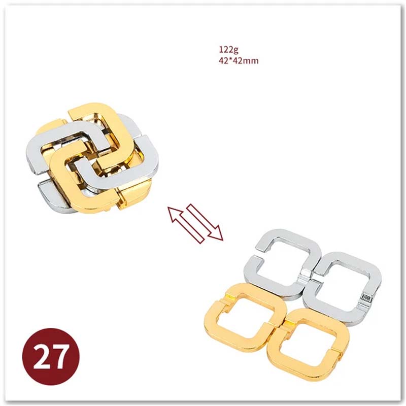 Klassische IQ Metall Denkaufgabe Magie Verblüffende Rätsel Spiel Spielzeug Für freundlicher Erwachsene Lustige Metall Puzzle: Burgunderrot