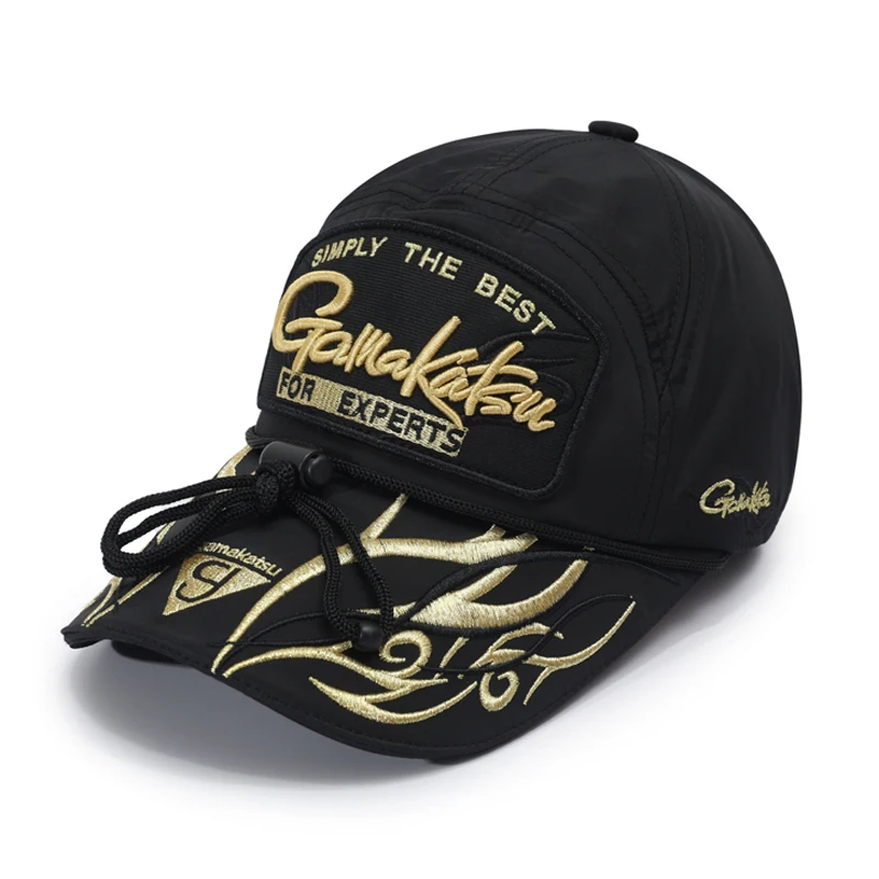 Gamakatsu waterdichte visserij-baseballpet Katoenen zonwering Vissershoeden met clip Trendy truckerhoeden voor heren