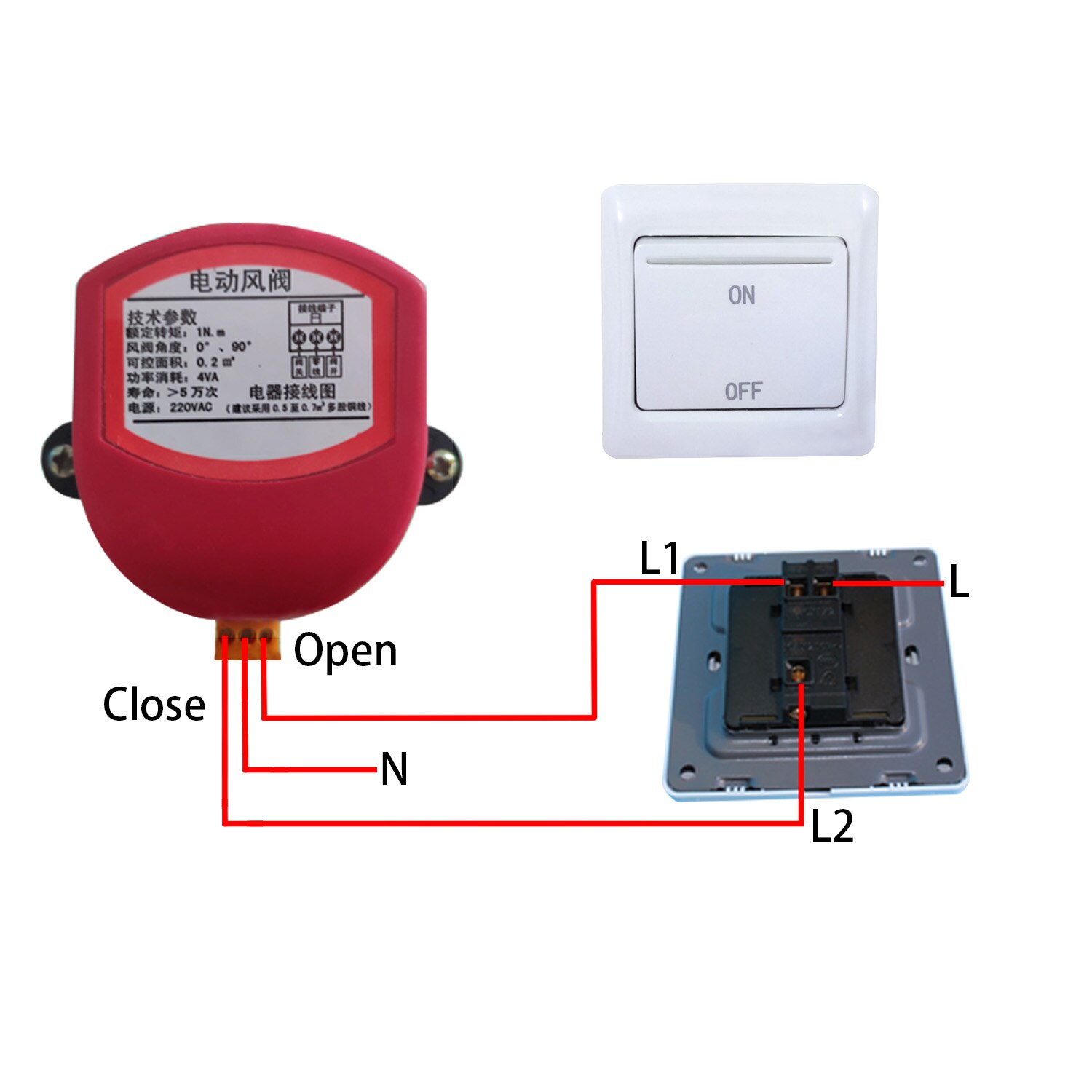 Conducto eléctrico de aire de acero inoxidable, 51-400mm, válvula de compuerta, conducto de aire HVAC, amortiguador de aire motorizado, AC220V, válvula de retención de ventilación