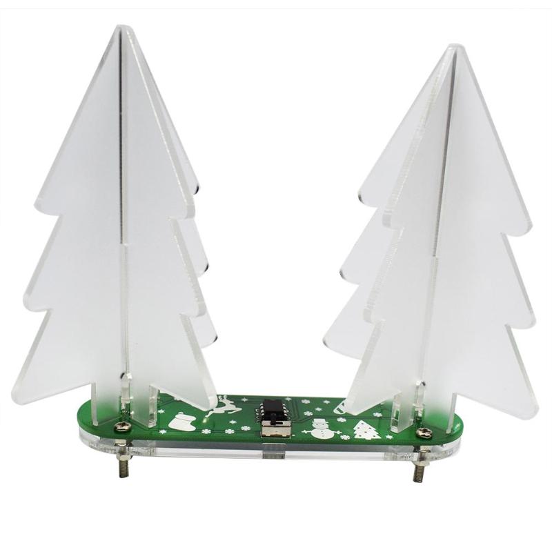 Diy Licht Speelgoed Volledige Kleur Veranderende Led Gradiënt Acryl 3D Kerstboom Kit Home Decor Onderwijs Wetenschap Speelgoed Leren Set: C