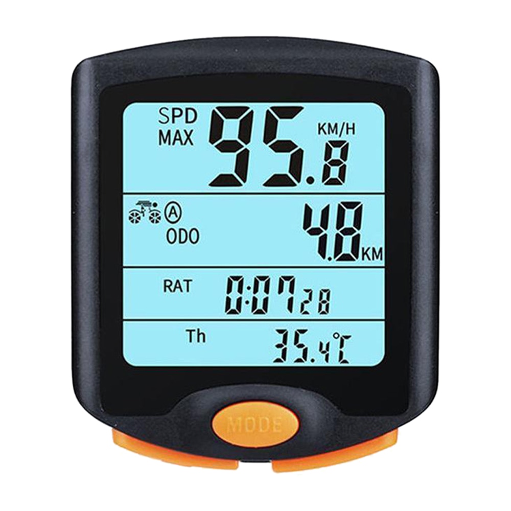 Bicycle Speedometer Bike Odometer Cycling Multi Function Waterproof Bike Computer 4 Line Display with Backlight YT-813 Cordless