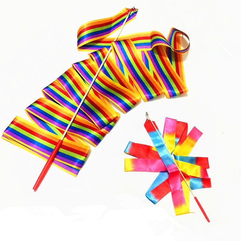 Rubans de gymnastique colorés de 2M/4M, ruban de danse, Art rythmique, pour gymnastique et entraînement