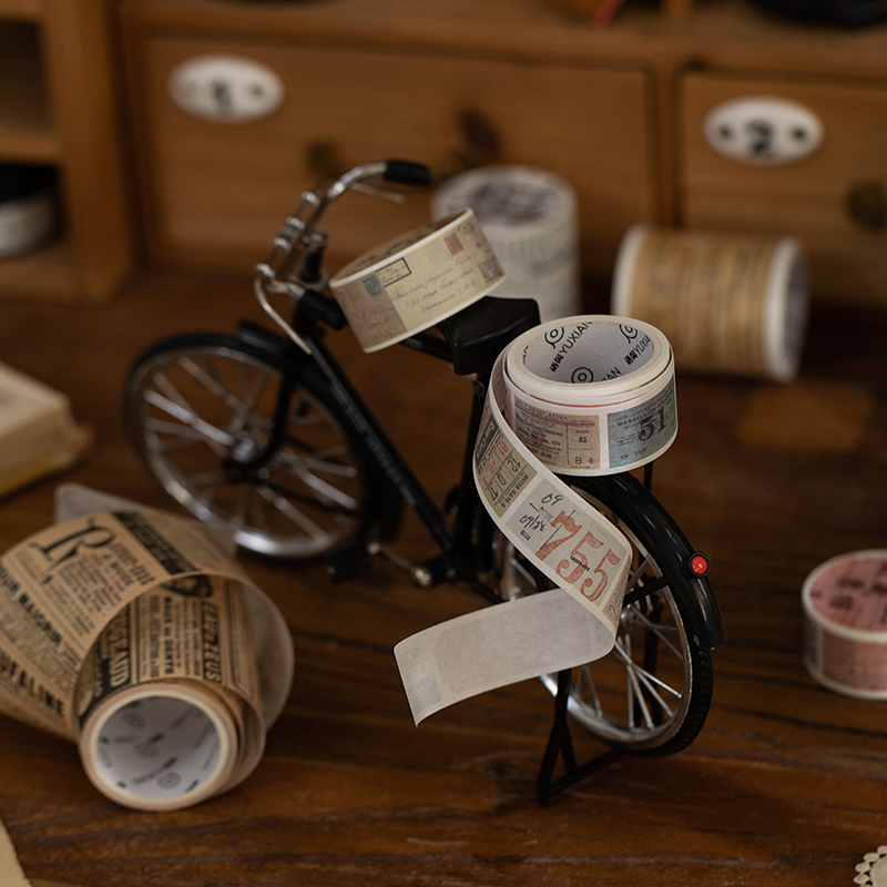JIANQI-Juego de cinta Washi Retro, decoración Vintage, álbum de recortes, Washitape decorativo, diario