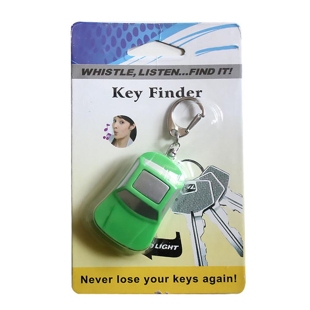 (q) bil form trådløs anti-tabt alarm nøgle finder locator nøglering fløjte lyd kontrol led lys nøgle finder: Elfenben