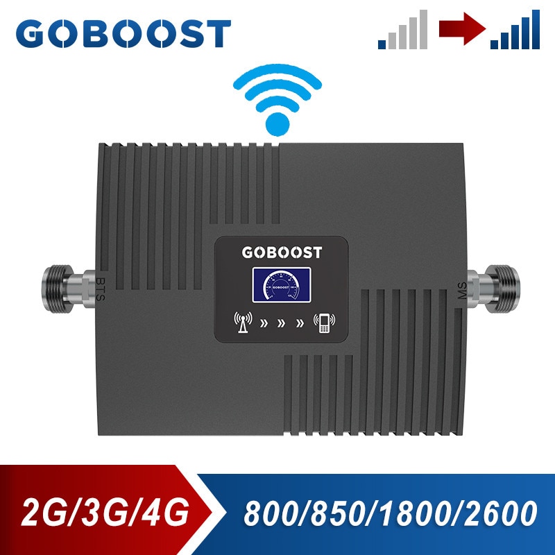 GOBOOST Cellphone Signal Booster 2G 3G 850 LTE 800 1800 2600 MHz Single Band Repeater Mobile Cellular Amplifier For B5 B20 B3 B7