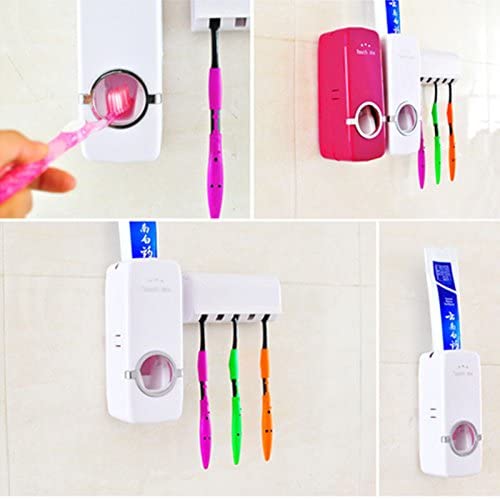 Touch N Brush Automatic toothpaste dispenser squeezing device + Brush holder set White