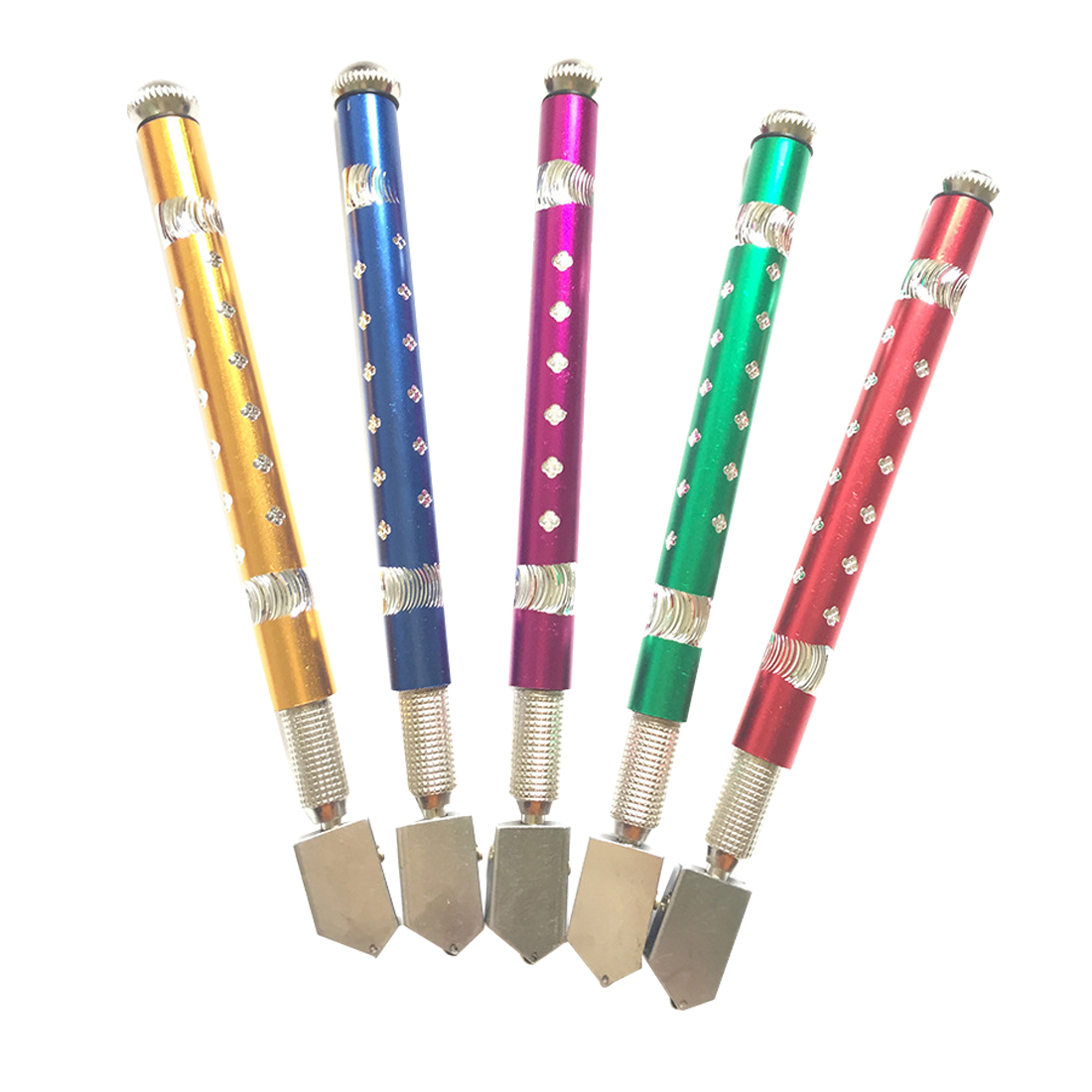 Oil Filled Tungsten Carbide Bottle Glass Cutter Cutting Wheel Metal Handle Head Diamond Hand Tools Color Random