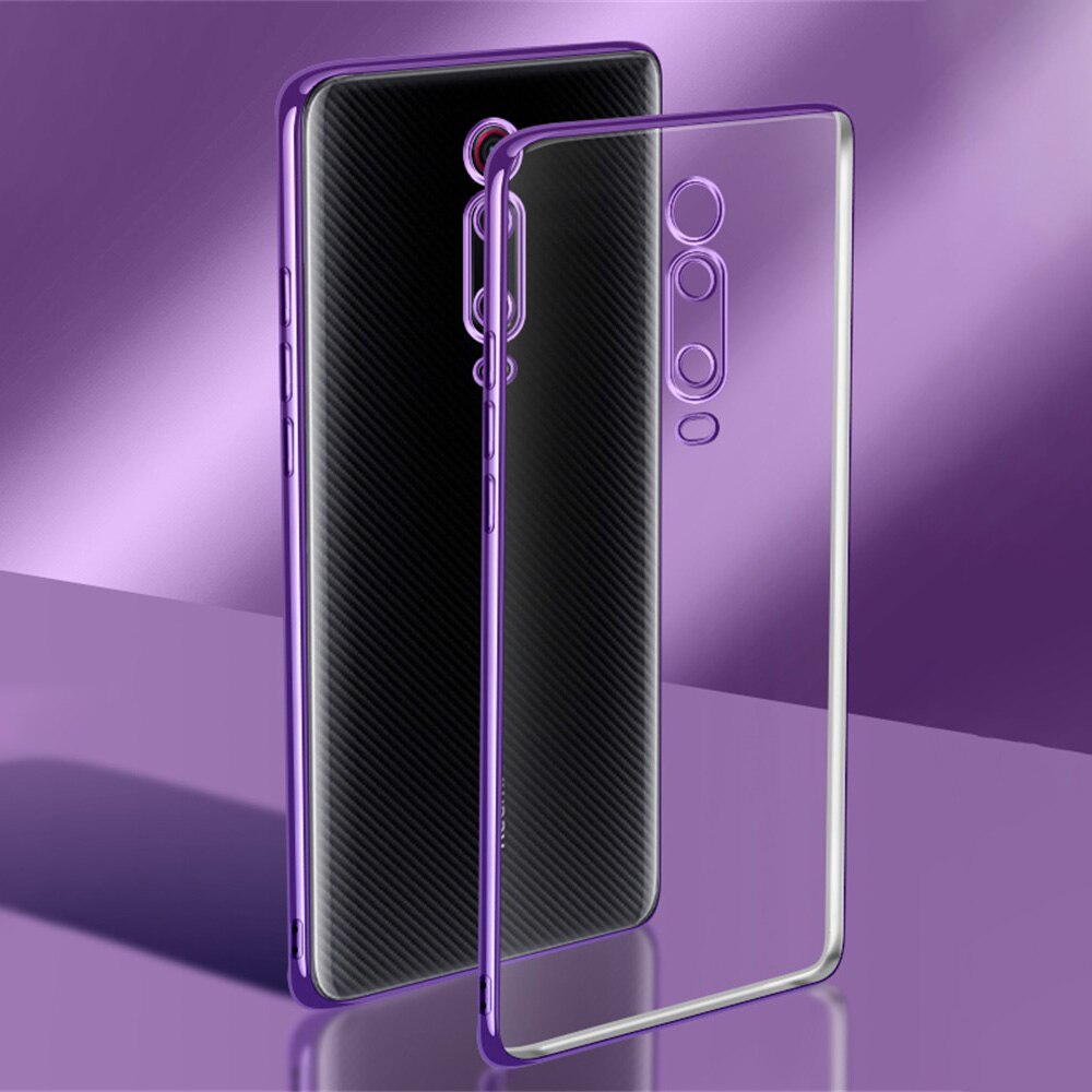 Clear Mode Plating Case Voor Xiaomi Mi 9T Pro Soft Tpu Luxe Telefoon Back Cover Xiaomi9T Mi9T 9Tpro originele Beschermende Fundas: Xiaomi 9T / Paars