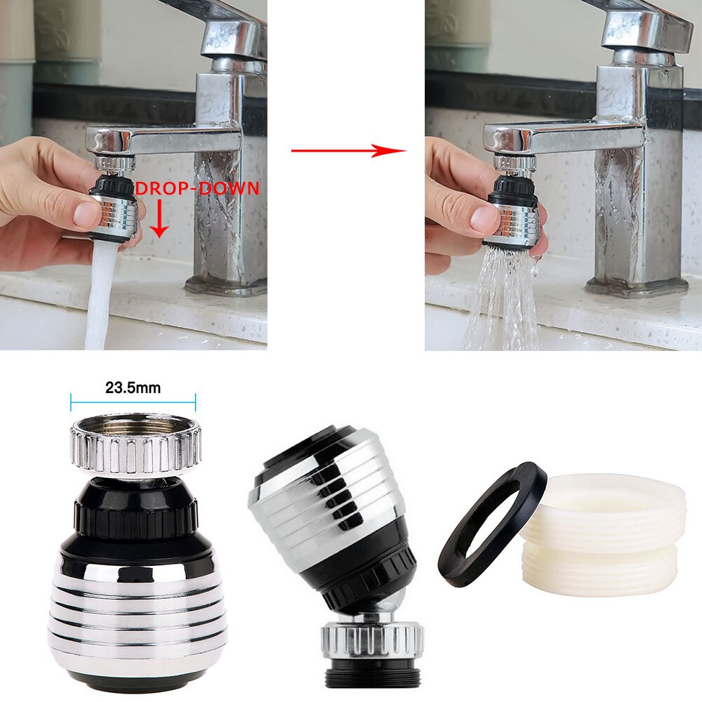 Robinet de cuisine réglable aérateurs pièces de rechange économie d'eau robinet buse robinet connecteur double pulvérisateur filtre diffuseur