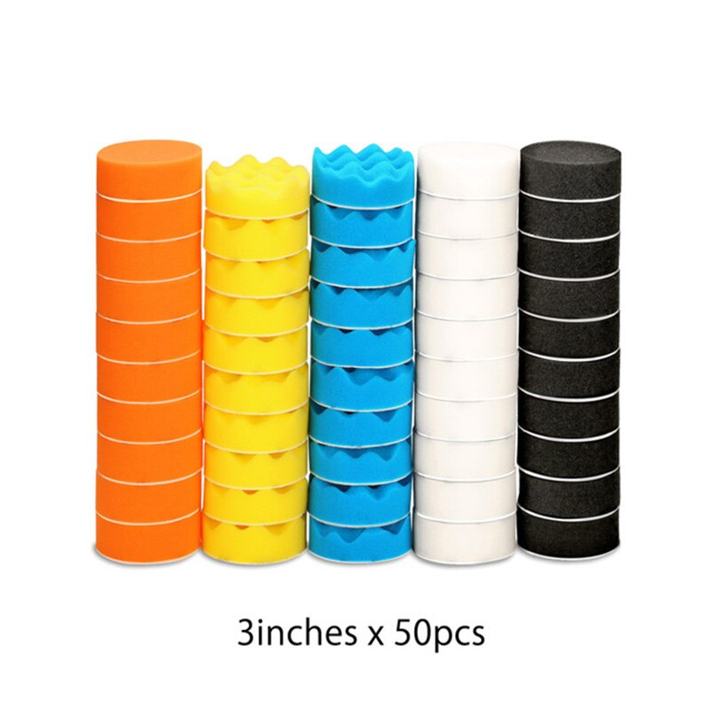 Guantes para encerar con detalles, herramientas automotrices, almohadillas de espuma para pulir, esponja ondulada, accesorios de 50 uds,