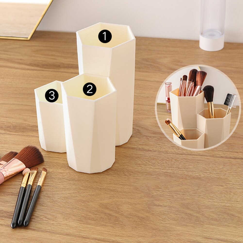 Caja de almacenamiento de cosméticos de escritorio de plástico pinceles para lápiz labial soporte organizador cajas de esmalte de uñas joyería estante de exhibición Kits de herramientas de maquillaje
