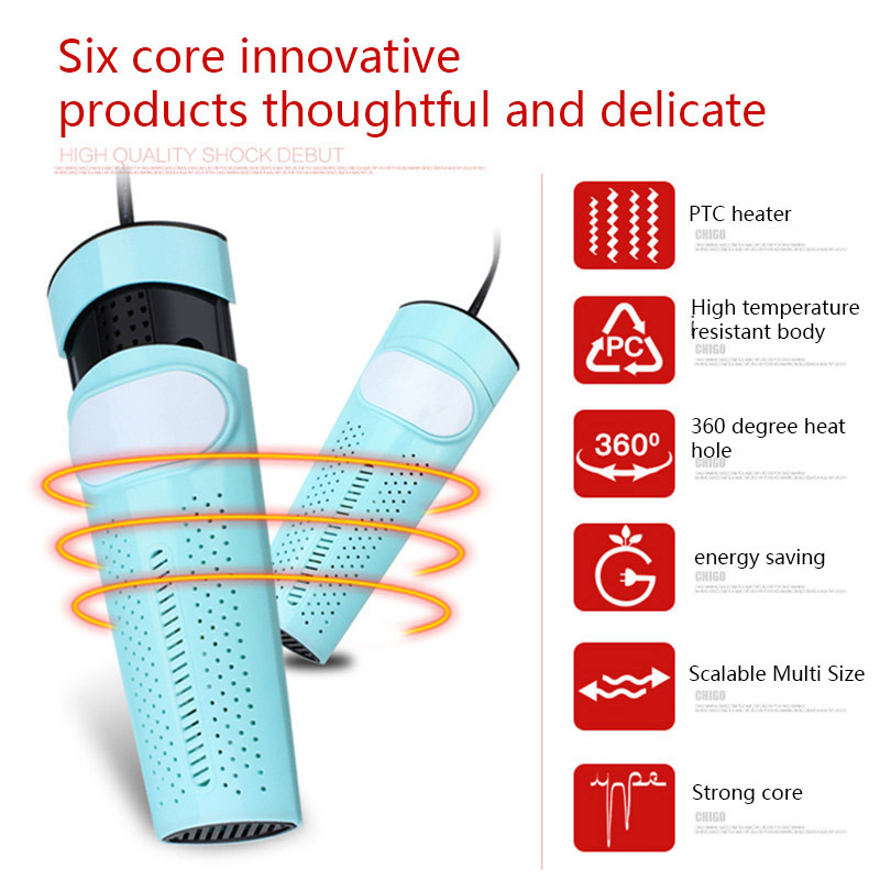 .ITAS1108 Shoe drying device telescopic deodorizing sterilizing warm baking dryer household shoe drier machine 11W protable