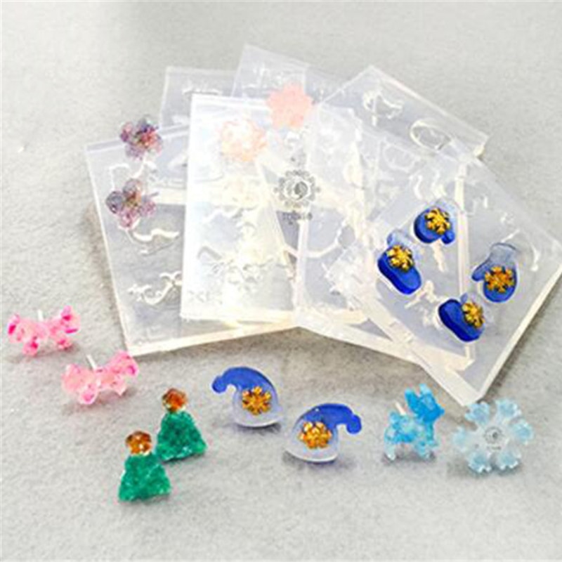 SNASAN Christmas earrings beads small charms silicone Mold Resin Silicone Mould handmade tool epoxy resin molds