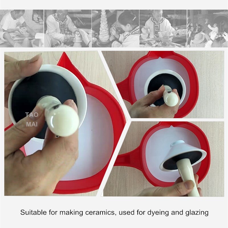 Aardewerk Gereedschap Rubber Zuignappen Te Absorberen Keramische Ruwe Gedoopt In Glazuur Kleur Te Absorberen Kom/Plaat Aardewerk Dompelen gereedschap
