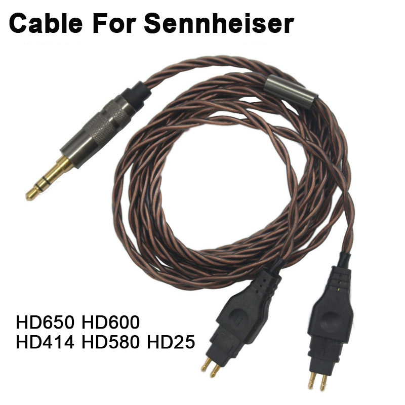 Upgrade Vervanging Kabel Voor Sennheiser HD414 HD650 HD600 HD580 HD565 HD545 HD535 HD525 HD265 HD25 Hoofdtelefoon Audio Kabels