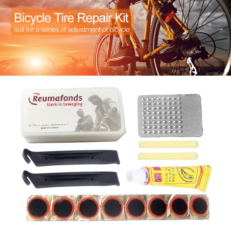 Mountain Bike Bicycle Repair Tools Cycling Flat Tire Repair Rubber Patch Glue Lever Sets Emergency Tire Fix Kit