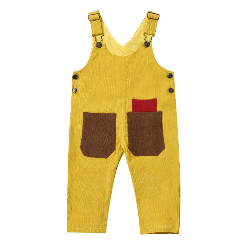 Babybroek met bretels, corduroy jumpsuit, herfst mouwloos zijzak patch kleur herfst schouder knopen kleding: 3 / 90