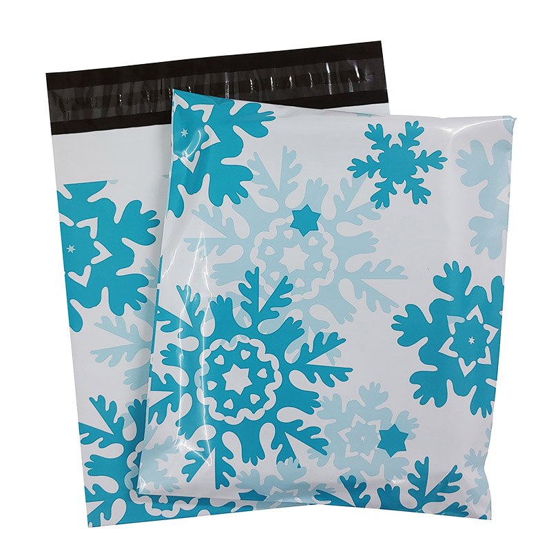 100PCS Poly Mailer 9.8x11.6inch/25x29.5cm china Bags Bags Self Sealing Mailing Envelope Storage Bag: Snowflakes