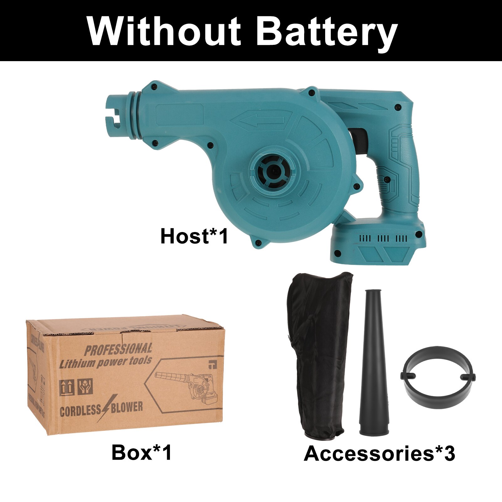 2 In 1 Cordless Electric Air Blower Blowing Suction Leaf Blower PC Dust Cleaner Collector For Makita 18V Battery: Default Title