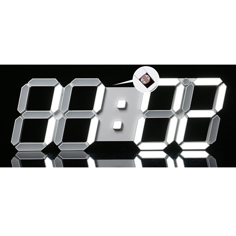 Große Moderne Digital LED Skelett Wanduhr Timer 24/12 3D