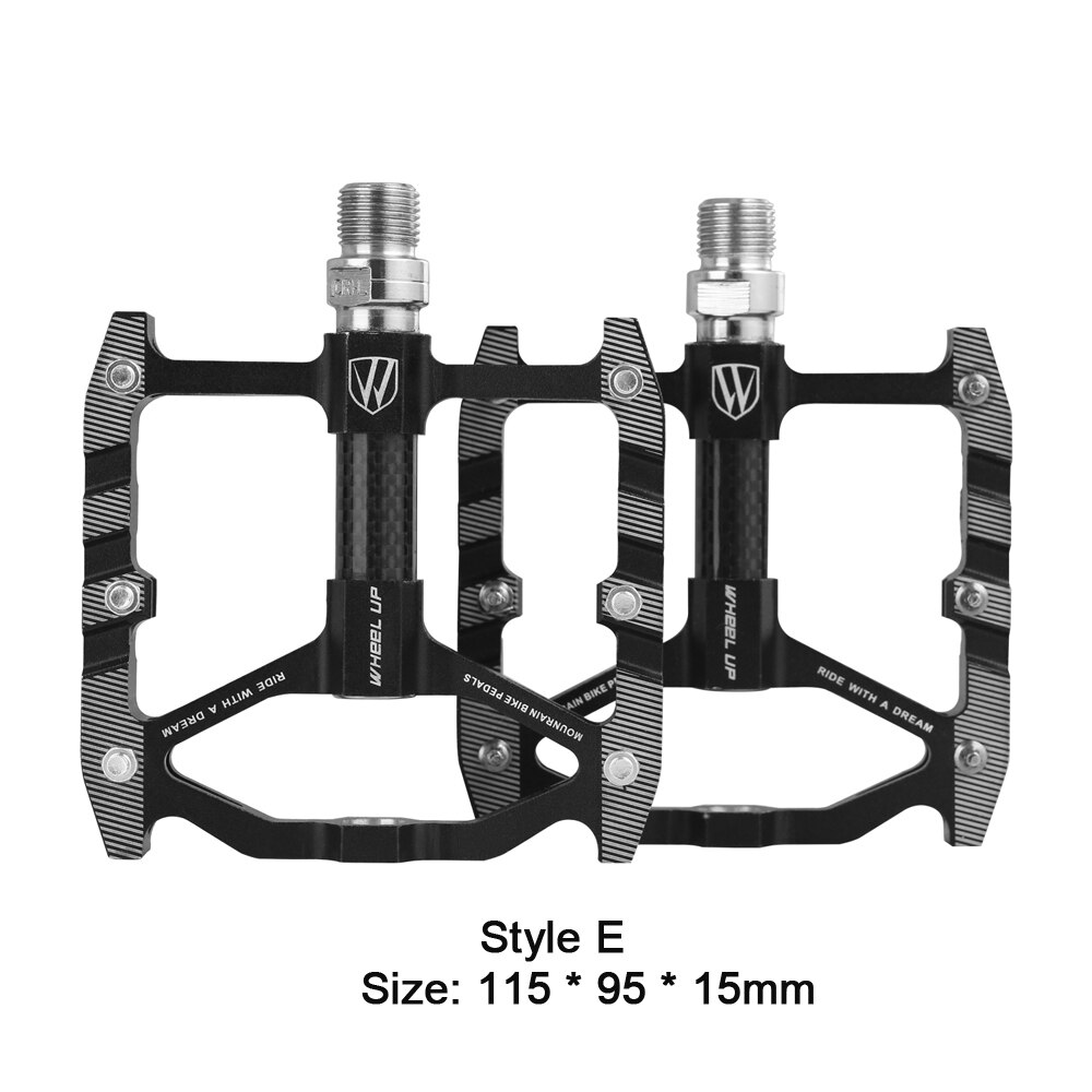 GUB-pédale de vélo pliable de VTT, ultraléger, en alliage d'aluminium, filetage de 9/16 pouces: Style E Black