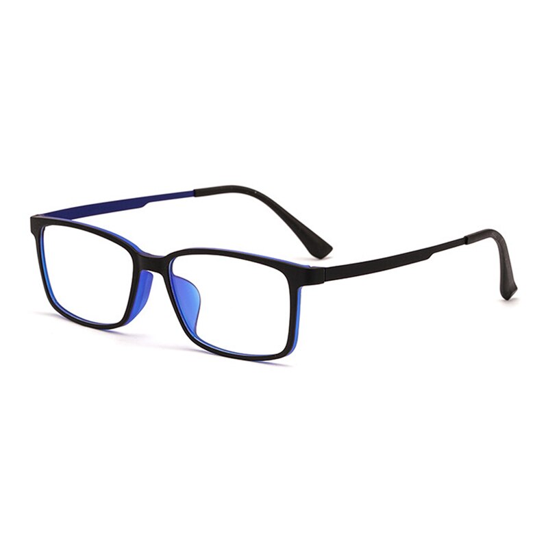 Montura de gafas con bloqueo de luz azul para hombre y mujer, montura de gafas con protección contra rayos azules, gafas graduadas antirreflejo: Black Blue