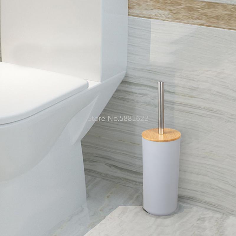6 stk / sæt bambus badeværelsessæt toiletbørsteholder tandbørste glaskop sæbedispenser sæbeskål badeværelse tilbehør