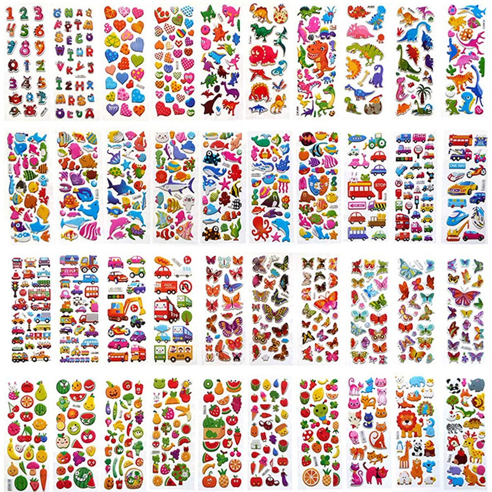 Kids Stickers 40 20 Verschillende Vellen 3D Puffy Bulk Stickers Voor Meisje Jongen Scrapbooking Leraren Dieren Cartoon