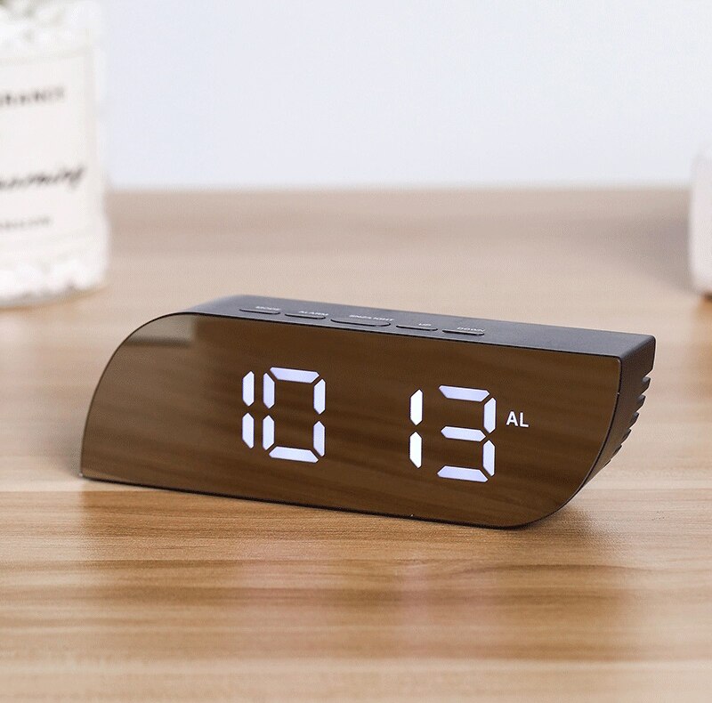 Led Houten Wekker Usb/Aaa Klokken Elektronische Desktop Klokken Horloge Tafel Desktop Decoratie Elektronische Digitale Klok