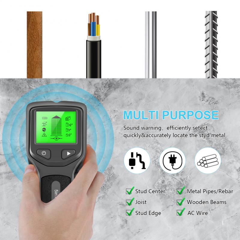 5 IN 1 Digital Metal Detector Multifunction Wall Scanner AC Wood Wall Stud Finder Copper Detect Wall Scanners Instr