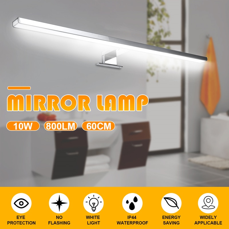 Indoor Led Wandlamp Spiegel Wandlamp 10W 800LM Wit 60 Cm Waterdichte Aluminium Verlichting Badkamer Toilet Spiegel Make-Up licht