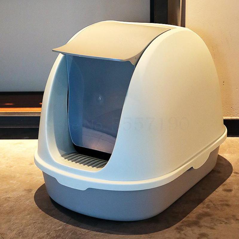 Litière pour chat entièrement fermé chat toilette merde bassin déodorant anti-éclaboussures déodorant chat fournitures grand chat bassin merde