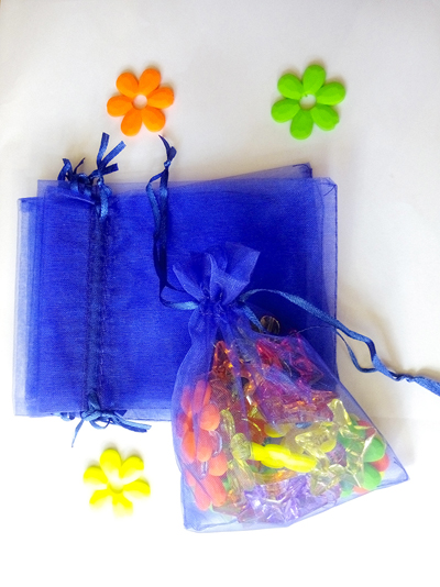 9*12cm 500pcs Multi color bags for jewelry/wedding/christmas/birthday Yarn bag with handles Packaging Organza bags: Royal blue