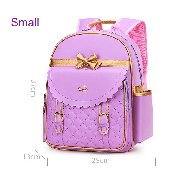 Ortopédico de la escuela primaria de los niños mochilas cartera para chicas encantadoras Grado 1-3-6-Mochila Infantil princesa Mochila: Purple Small