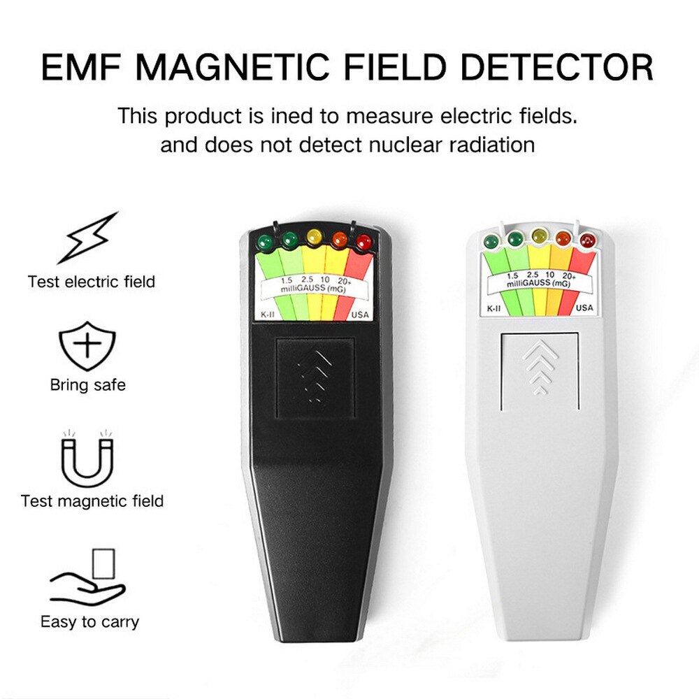 Stråling elektromagnetisk felt emf gauss meter spøgelsesdetektor bærbar emf magnetfelt detektor 5 led analyse gauss meter