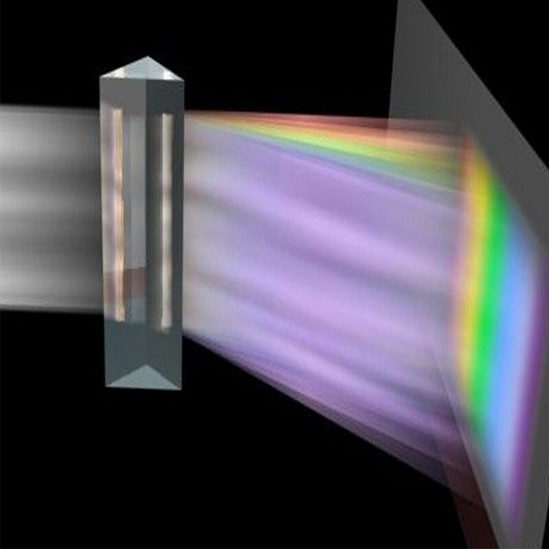 25 x 25 x 80mm trekantede til undervisning i trekantede optiske prismer glasfysik undervisning i brudt lysspektrum