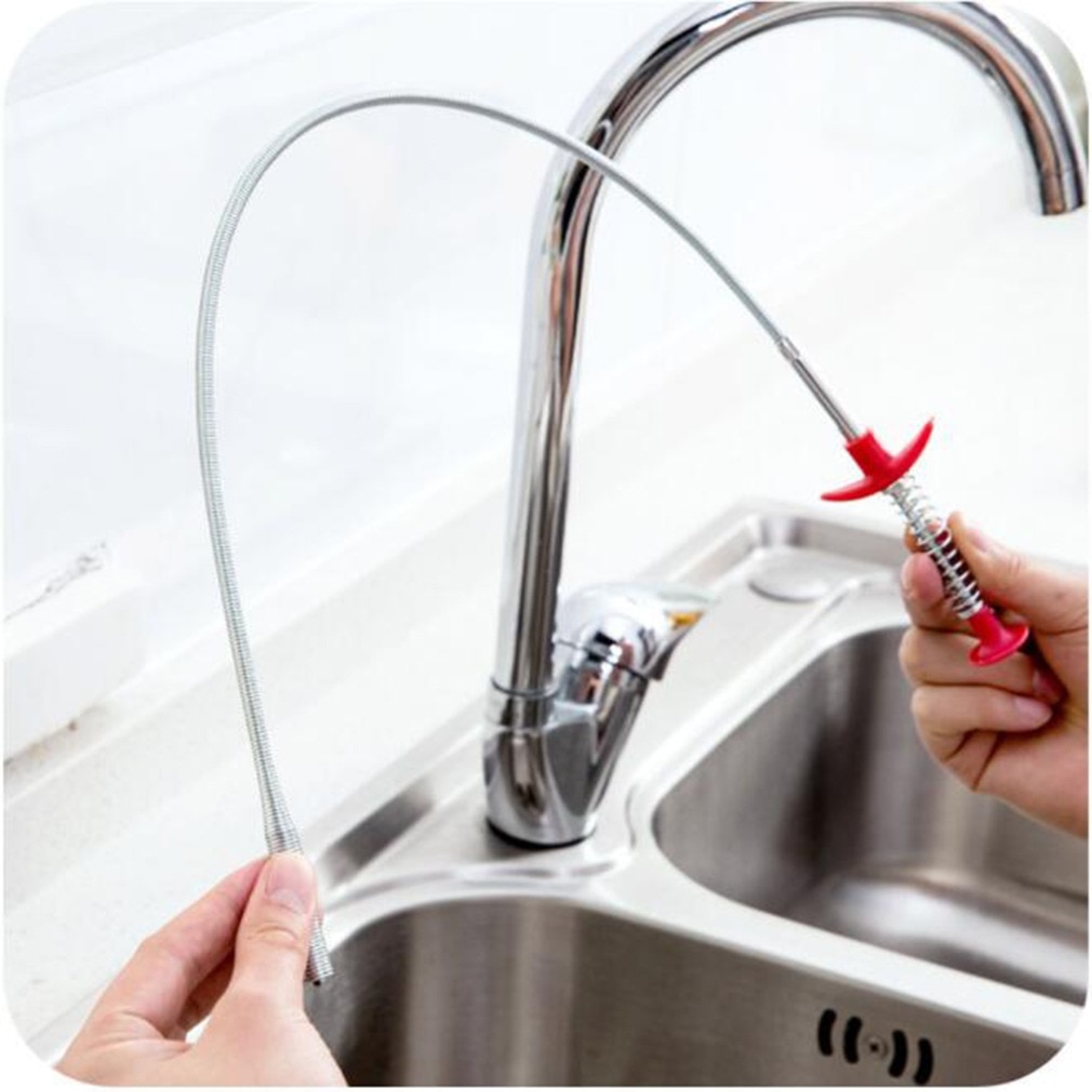 Bathroom Kitchen Spring Sewer Dredging Tool Bendable Sink Tub Toilet Hair Filter Pipe Clean Hook Dredging Tools
