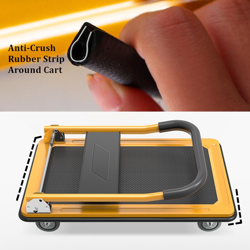 ALWAYSME 360 Degree Swivel Wheels And Foldable ,Portable Push Pull Cart Dolly,Moving Platform Hand Truck,Load 150KGS