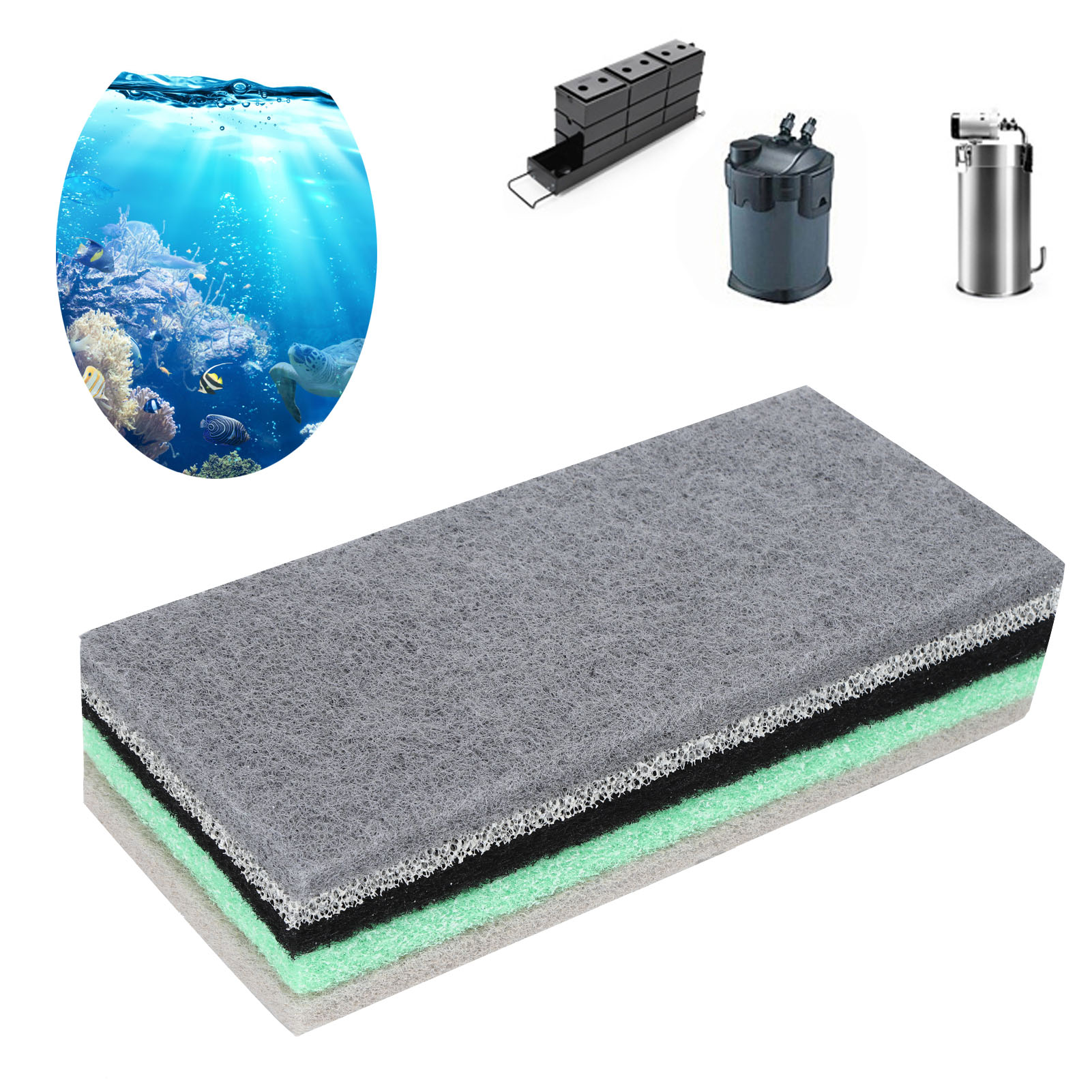 Aquariumfilterpad Functioneel filterkatoen Ammoniakabsorptie Ontgeuring Filter Floss Aquariumpad Functioneel filterkatoen