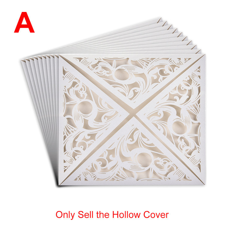 10pcs/lot European Square White Invitation Card for Wedding Delicate Carved Lace Wedding Invitation Cards with Bowknots: A