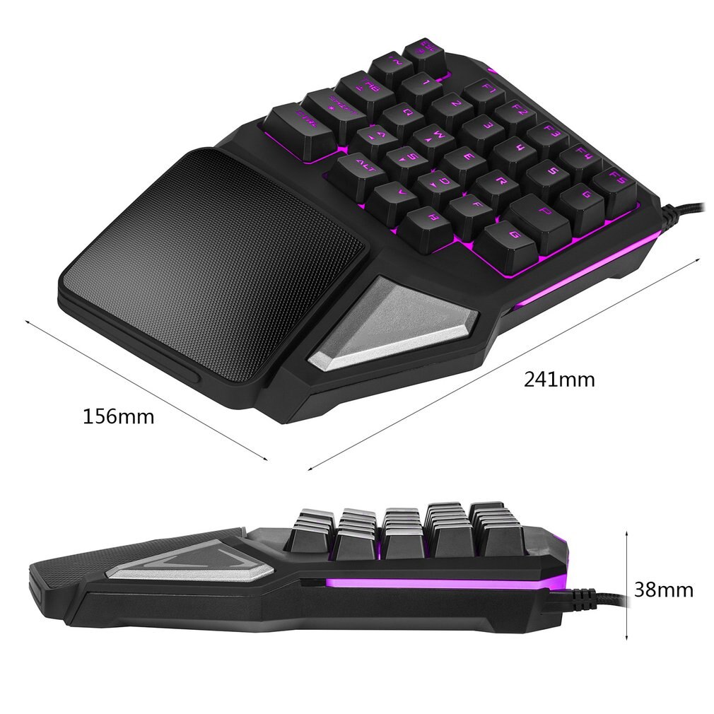 Delux gaming mini keyboard T9 Pro/t9 plus mechanical wired keyboard 7 Color Backlit Single Hand Ergonomic Keypad