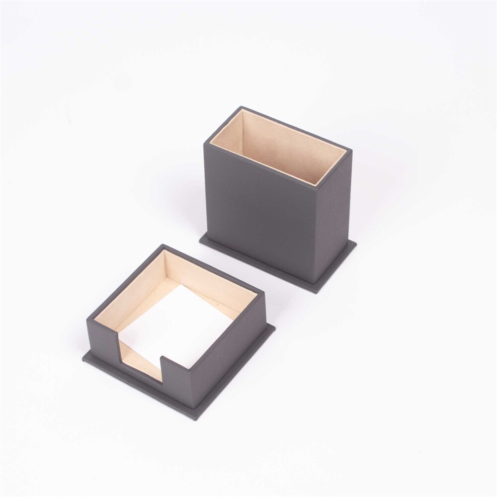 Double Desk Set / Pen Box And Note Paper Holder (Desk Organizer Office Accessories Desk Accessories Office Supplies): Grey