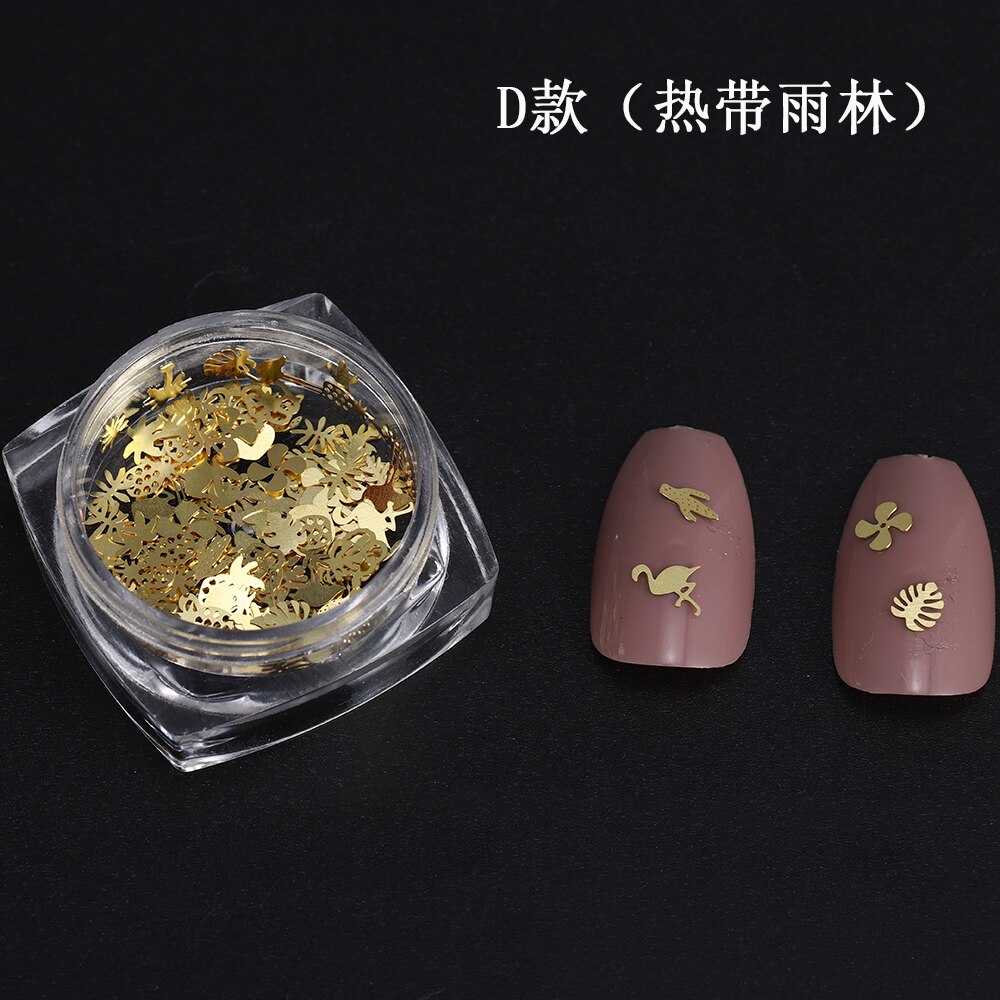 Diy Art Decoratie Goud Metalen Plakjes Bloem Nail Art Glitter Hollow Nail Vlokken Manicure Tips Nail Accessoires Ontwerpen Voor Nail: HC866