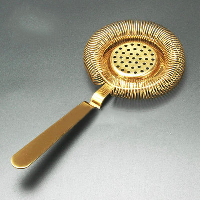 Stainless Steel Bar Strainer Cocktail Strainer Hawthorne Strainer: Gold Plating