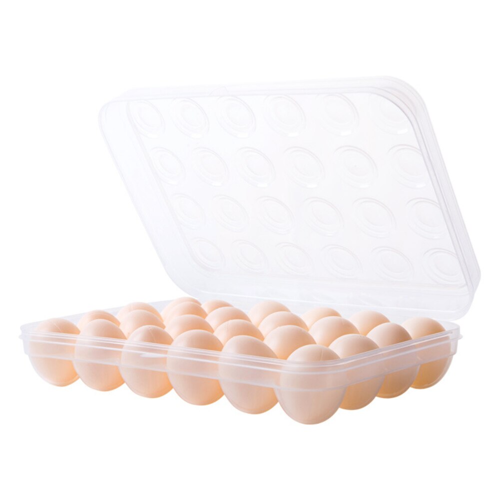 Caja de almacenamiento de huevos de plástico para refrigerador, organizador de contenedores para mantenimiento fresco