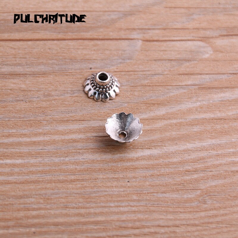 100pcs 5*10*10mm Two Color Retro Bead Caps Charm Hollow Flower Pendants Jewelry Accessories DIY Receptacle Charms